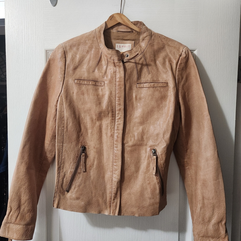 Esprit Tan FAUX Leather Jacket for Women